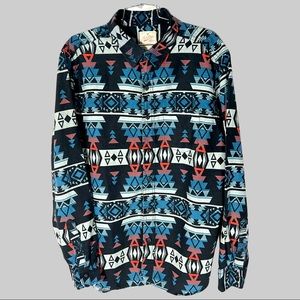 Mens Aztec print Long Sleeve Shirt